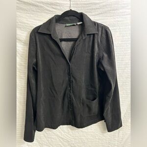 Women’s Harve Benard Gray Long Sleeve Button Down Shirt Jacket Size L.  B10